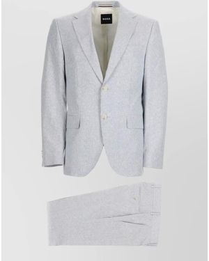 BOSS Tailored Suit Notch Lapel Welt Pocket - Grey