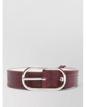 Herskind Croc Embossed Leather Belt - Brown