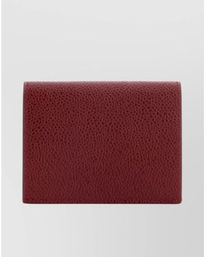 Thom Browne Tiziano Leather Card Holder Compact Foldable Structure - Red