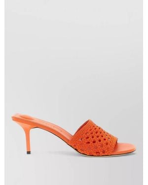 Jacquemus Braided Raffia Sandals - Orange