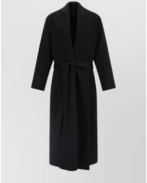 Tom Ford Cashmere Wool Belted Shawl Coat - Black