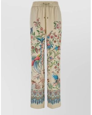 Etro Printed Wide-Leg Trousers - White