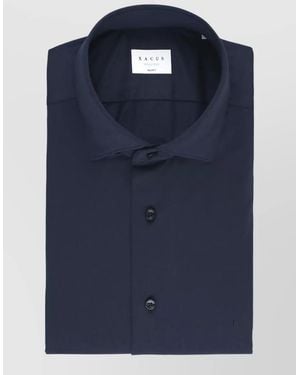Xacus Shirt Button Down Collar Long Sleeves - Blue