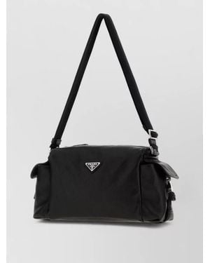 Prada Leather Crossbody Clutch Bag - Black