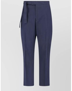 Paul Smith Tapered Leg Trousers Elastic Waistband Belt Loops - Blue