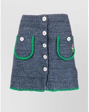 Cormio Cotton Mini Skirt - Blue