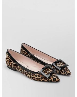 Roger Vivier Animal Print Ballerina Shoes Buckle Detail - Multicolor