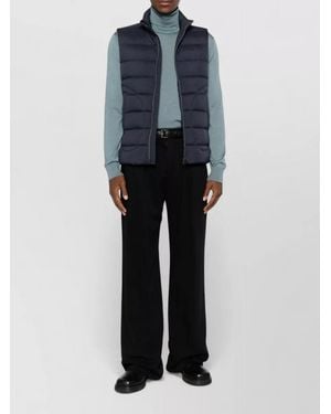 Herno Down Gilet High Neck Sleeveless Straight Hem - Blue