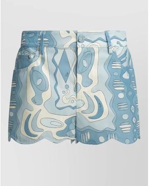 PUCCI Angoli Shorts Belt Loops Five Pockets - Blue