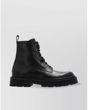 Versace Chunky Sole Ankle-High Boots With Round Toe - Black