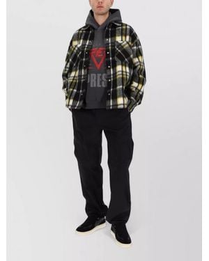 Represent Textured Oversized Shirt Jacket - Black