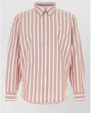 Carhartt Oxford Deven Shirt Long Sleeves Striped - Pink