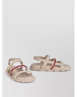 Moncler Leather Flat Sandals - Natural