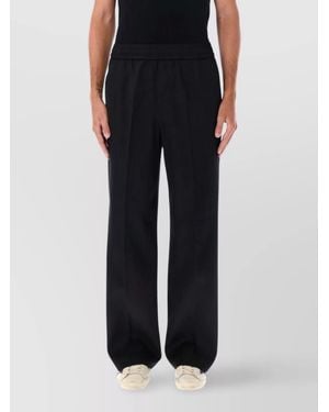 Golden Goose Virgin Wool Mid-Rise Tapered Trousers - Black