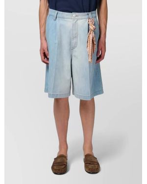 Marni Denim Bermuda Shorts Cargo Pockets - Blue