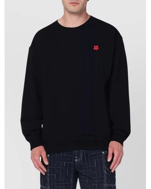 KENZO Crew Neck Sweaters Embroidered Detail - Black