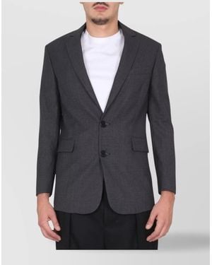 Aspesi Single-Breasted Virgin Wool Blazer - Blue