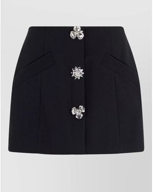 Blumarine Short Skirt Decorative Buttons Front Pockets - Black