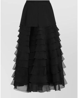 Dior Mid-Length Ruffled Skirt - Black