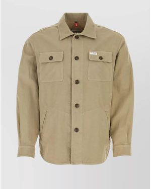 Fay Cotton Linen Shirt Jacket - Natural