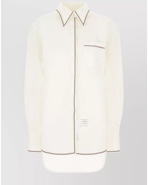 Thom Browne Cotton Linen Shirt - Natural