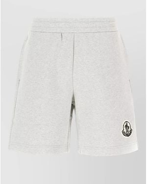Moncler Cotton Bermuda Shorts Side And Back Pockets - White