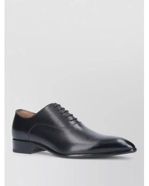 Christian Louboutin Oxford Lace Up Shoes Almond Toe Leather - Grey
