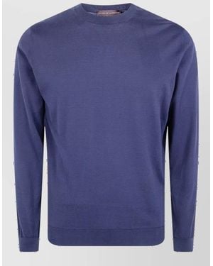 Filippo De Laurentis Cotton Crew-Neck Long-Sleeve Jumper - Blue