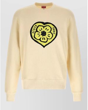 KENZO Cotton Crew-Neck Long-Sleeve Sweatshirt - Natural