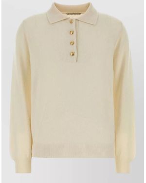 Blazé Milano Highland Wool Blend Long Sleeve Polo - Natural