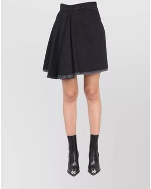 McQueen Cotton Asymmetric Mini Skirt - Black