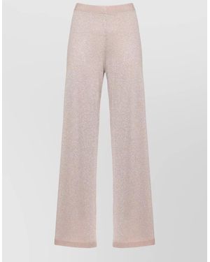 D.exterior Straight Leg Glitter Finish Full Length Pants - Pink
