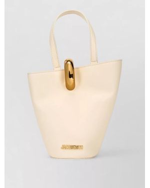 Jacquemus Bucket Bag Little Doll Leather Top Handle - White