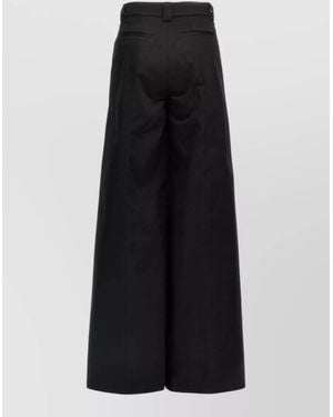 Thelatest Alma High-Rise Wide-Leg Trousers - Black