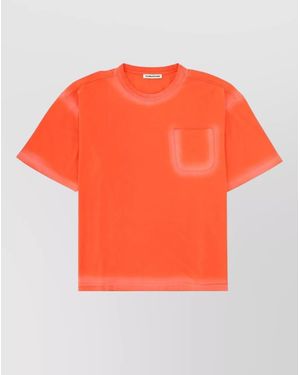 YMC Short Sleeve Crew Neck Shirt Pocket - Orange