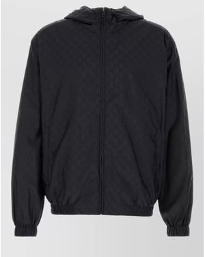 Gucci Gg Jacquard Nylon Zip Jacket - Blue