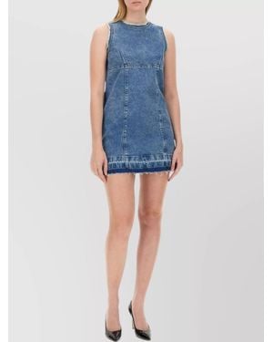 Moschino Raw Hem Mini Dress - Blue