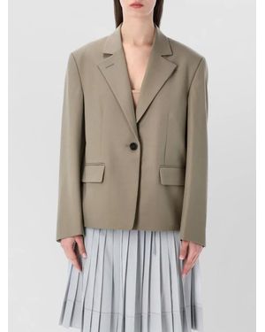 Low Classic Structured Tailored Jacket Clean Line Design - Natural