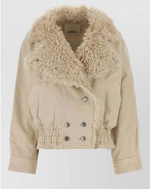 Isabel Marant Denim Double Breasted Coat - Natural