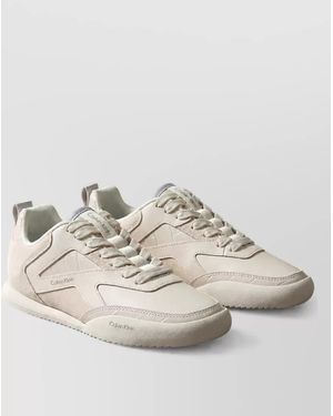 Calvin Klein Leather Lace-Up Shoes - Natural
