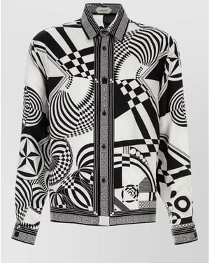 Versace Silk Printed Shirt Jacket - Black