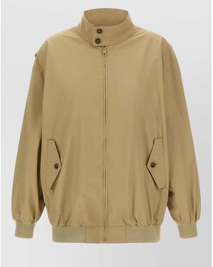 MM6 by Maison Margiela Stitch Detail Jacket High Collar Buttons - Natural