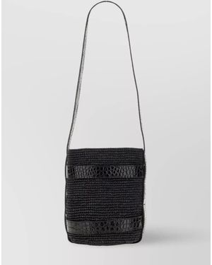 Manebí Woven Basket Raffia Shoulder Bag - White