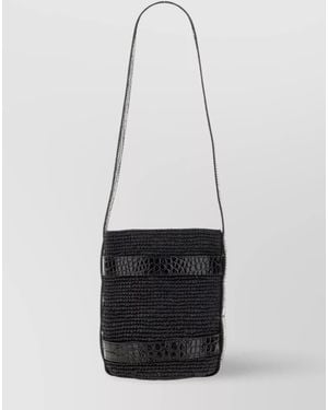 Manebí Woven Basket Raffia Shoulder Bag - White