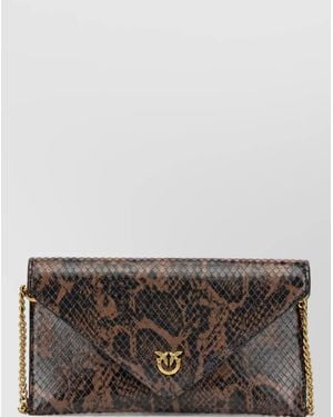 Pinko Love Bag Mini Leather Clutch Bag - Grey