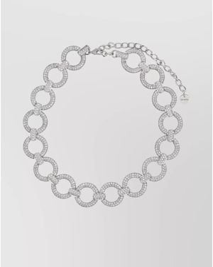 Self-Portrait Crystal Choker Necklace - Gray