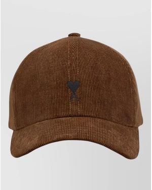 Ami Paris Velvet Baseball Cap - Brown