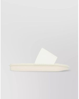 Y-3 Leather Slides - White