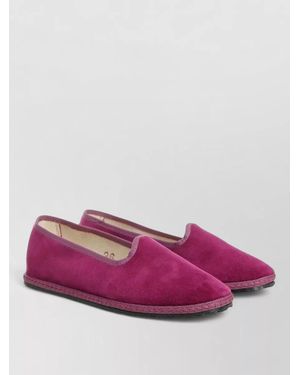 Vibi Venezia Suede Flat Sole Round Toe Slippers - Pink