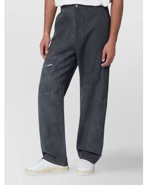 Represent Washed-Effect Cotton Trousers - Blue